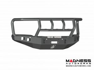 GMC Sierra 1500 Stealth Front Winch Bumper Titan II Guard - Smittybilt XRC - Texture Black WARN M12000 - (2014-2015)